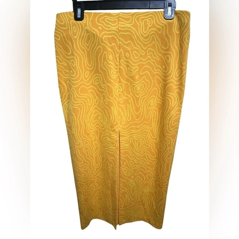 Zara Abstract Print Orange Cutout Tie Waist Skirt large - Picture 8 of 8